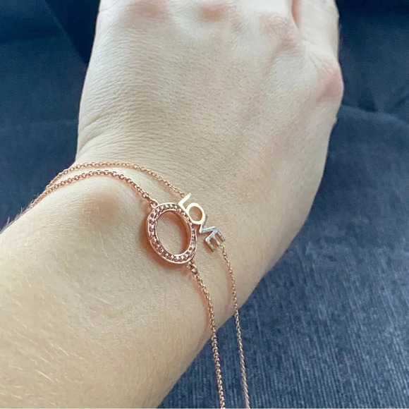 Dainty Rose Gold Lot 3 Items a Delicate  Crystal Rose Necklace and 2 Bracelets - Picture 14 of 14